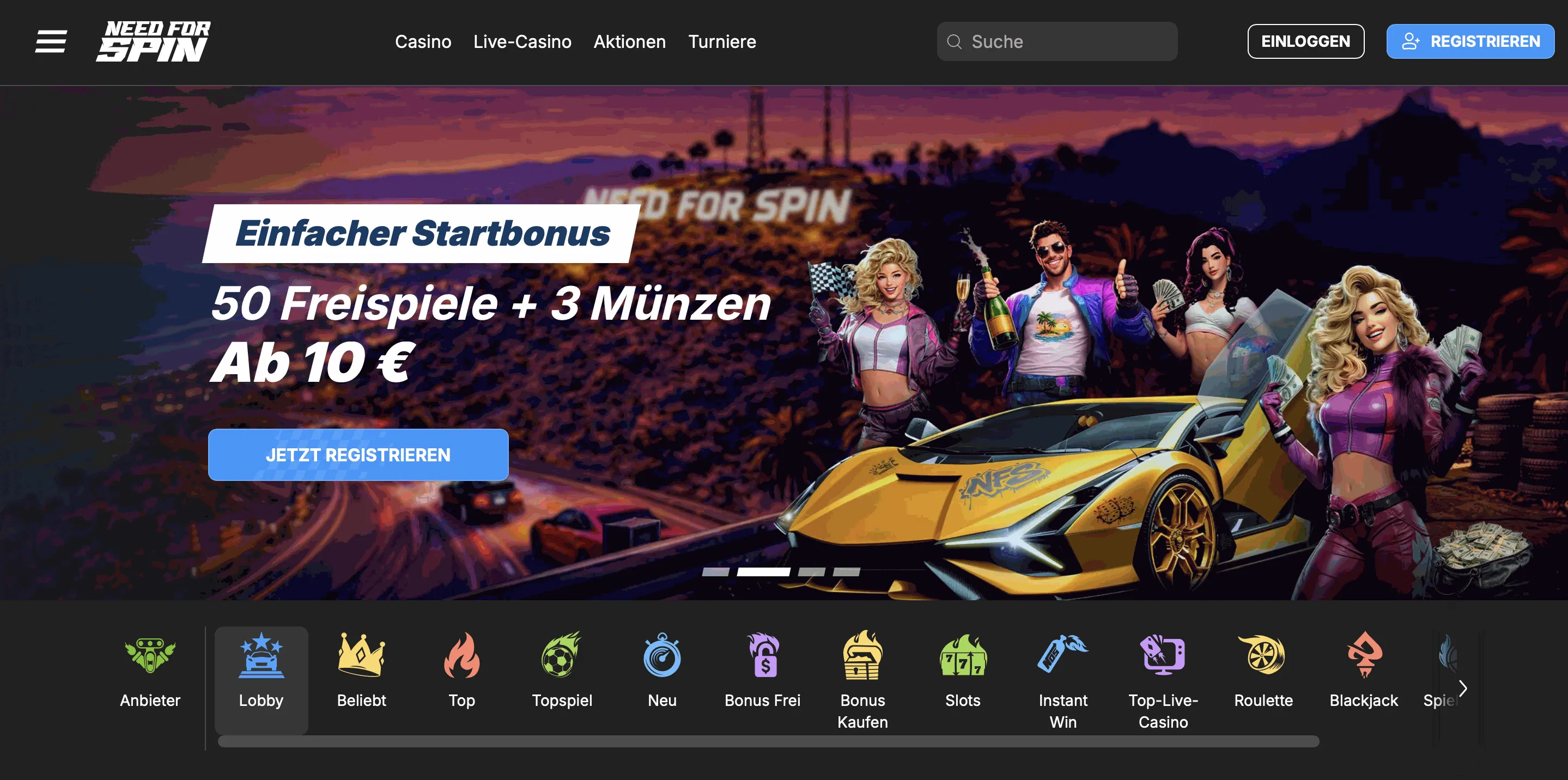 Need for Spin Online Casino Startseite